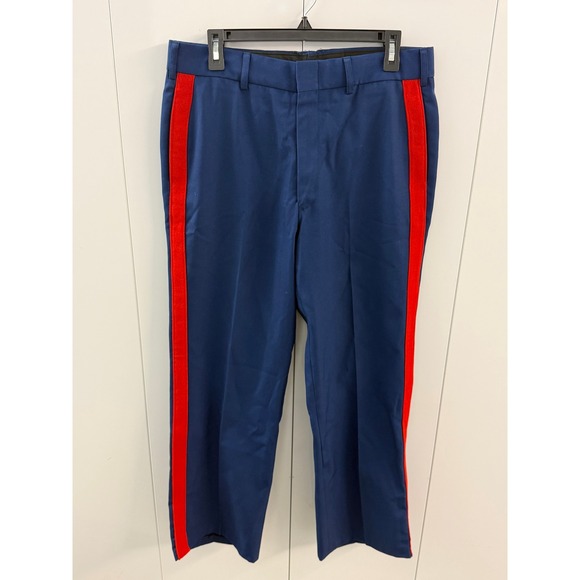 Bremen Bowdon Other - USMC Dress Blues‎ Pants Men 32S Sky Blue Poly Wool Gabardine Red Stripe NCO 8405